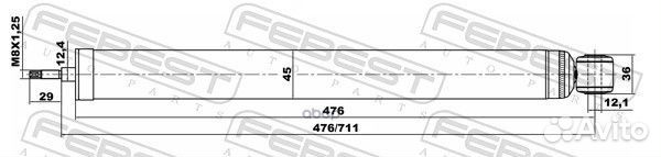 Амортизатор задний GAS.twin tube 21650805R Febest