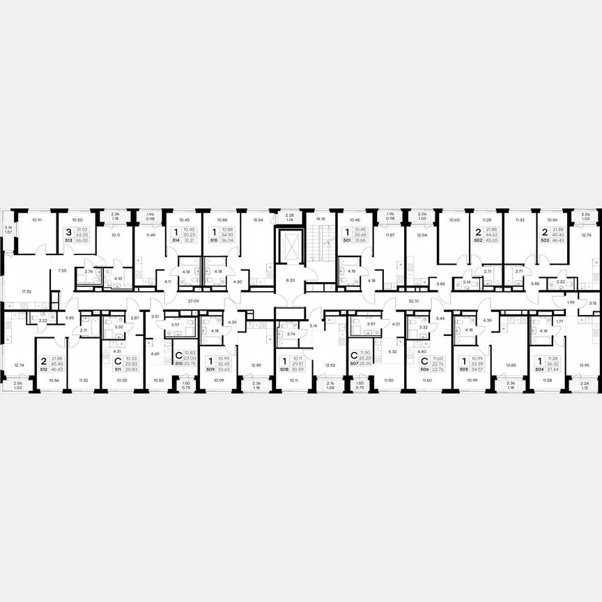 1-к. квартира, 30,6 м², 8/9 эт.