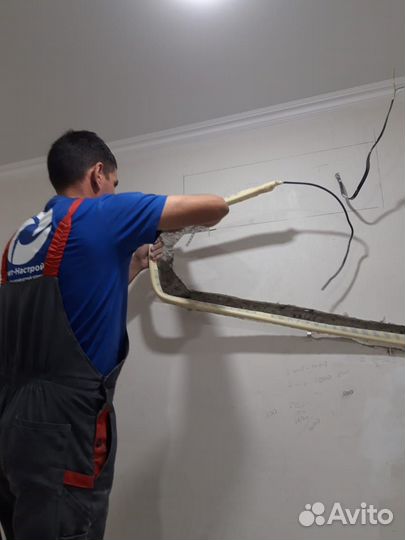 Монтаж трасса под кондиционер