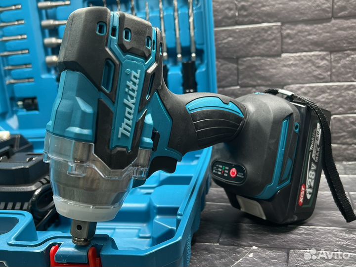 Гайковерт аккумуляторный с набором makita 18-v