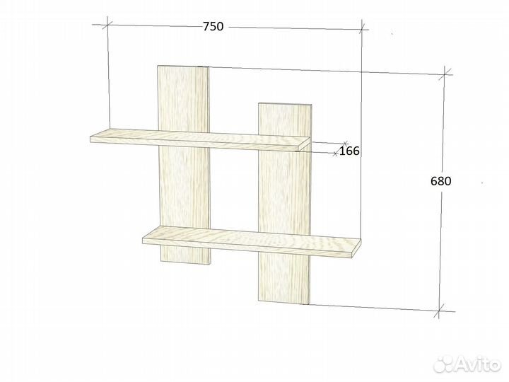 Полка навесная. Рустика