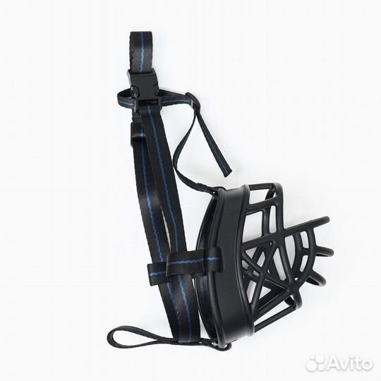 2 шт. Намордник для собак 4 с трехсторонним ремешком, каучук, дн 9 см, ом 31,5 см, чёрный