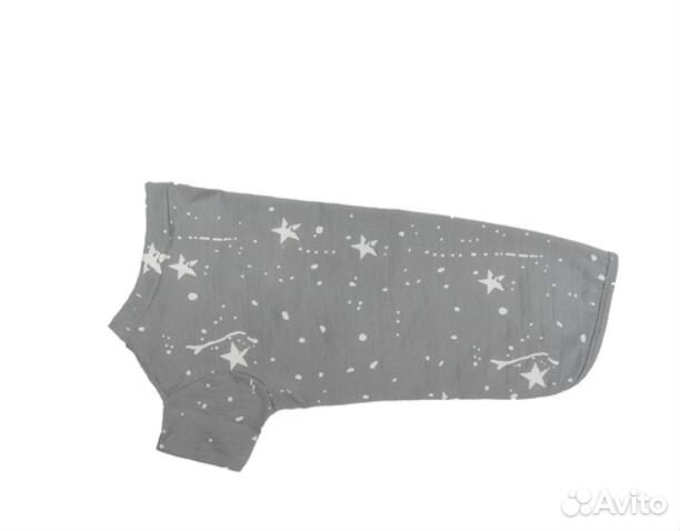 Футболка со звёздами для собак, серая новая