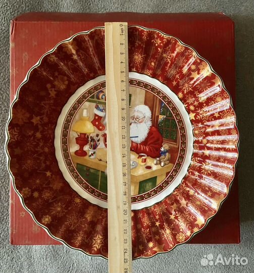 Villeroy boch новогоднее блюдо 25см новое