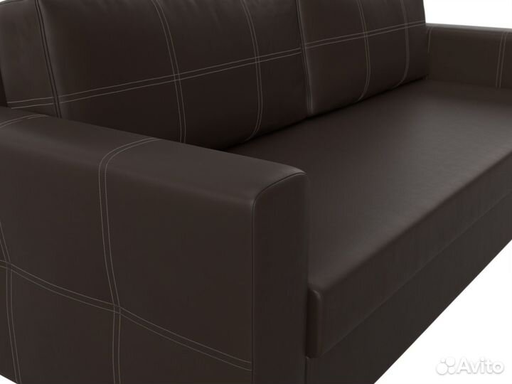 Диван прямой Лига-006, экокожа, коричневый. Москва