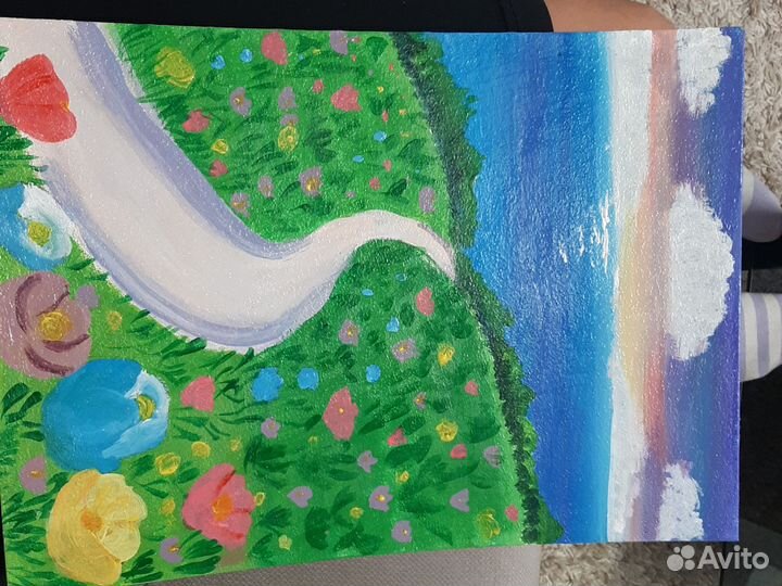 Красивый пейзаж акрилом