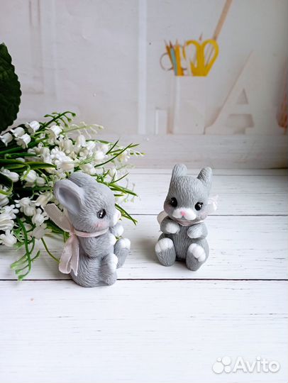 Кролики зайчики из мыла пасха