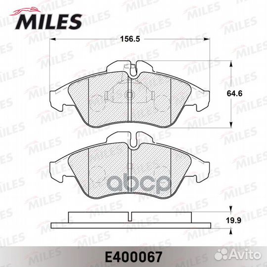 Колодки тормозные дисковые перед E400067 Miles