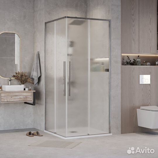 Душ.огр. Galaxy 100100195 квадрат, раздвиж, хром