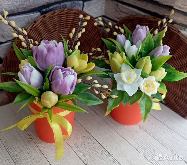 Тюльпаны из сувенирного мыла ручной работы