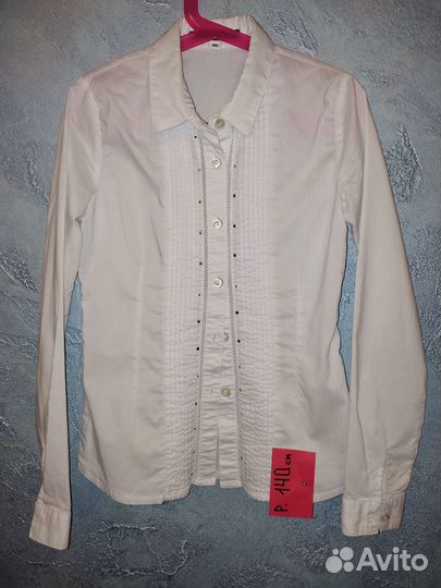 Рубашка школьная для девочки р.140см