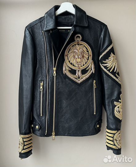 Balmain x h&m кожаная куртка