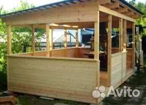 Беседка с односкатной крышей