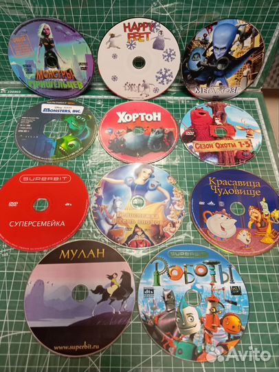 11 двд дисков с мультфильмами качество dvd