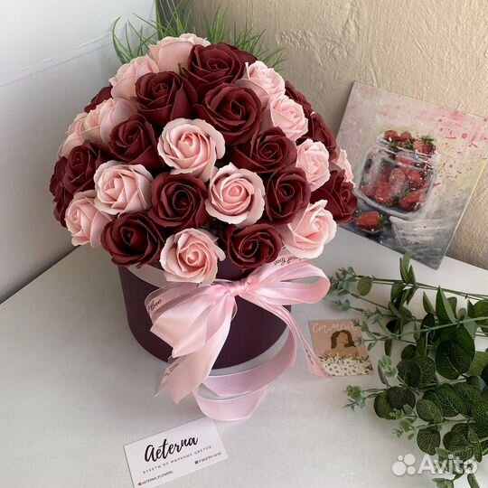 Букеты и корзины из мыльных роз