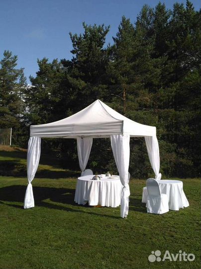 Беседка шатер белый