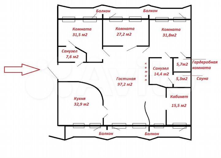 5-к. квартира, 269,1 м², 14/15 эт.