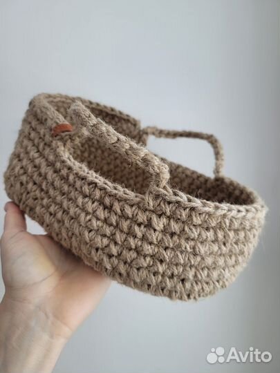 Люлька для куклы из джута