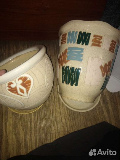 Кашпо горшок для цветов парой, бу, керамика