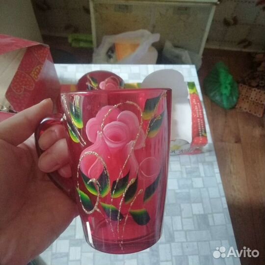 Кружки стеклянные, новые