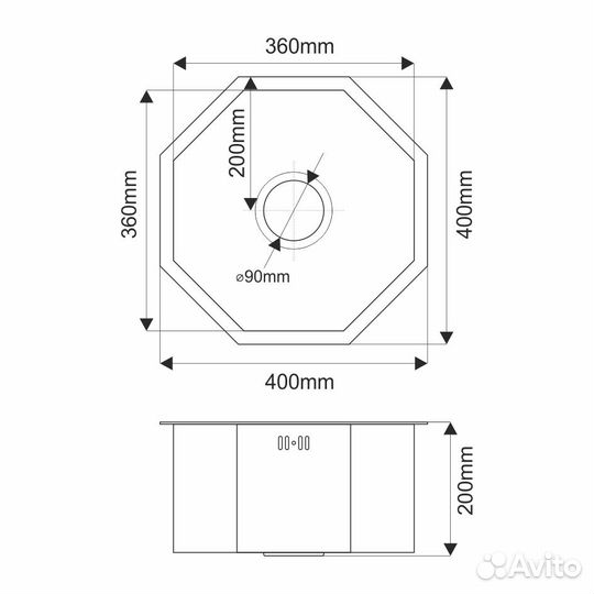 Мойка D400G Octavia melana Profline 1,2/200 золот