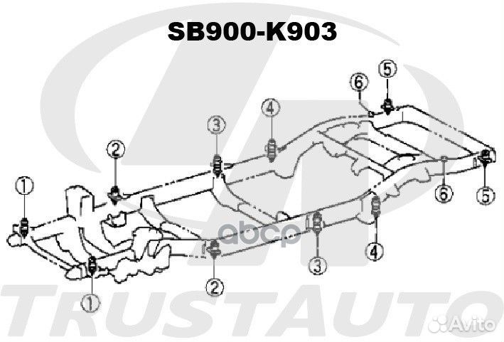 Комплект подушек кузова (TA); SB900-K903