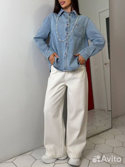 Джинсовая рубашка женская