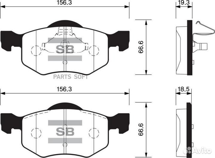 Sangsin brake SP1519 Колодки тормозные дисковые пе