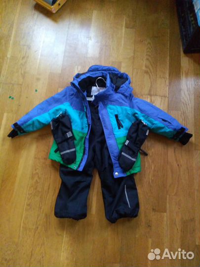 Детские зимние куртка, штаны,варежки 92