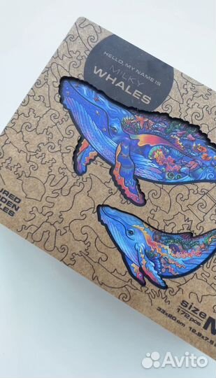Unidragon деревянный пазл Milky Whales киты