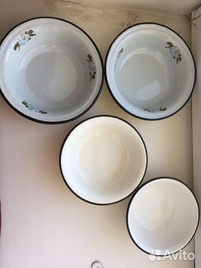 Посуда СССР. Сковорда, кастрюля, миски