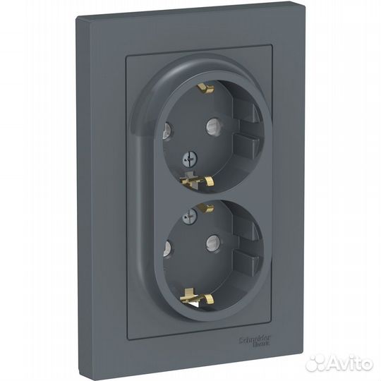 Розетка двойная Schneider Electric AtlasDesign с з