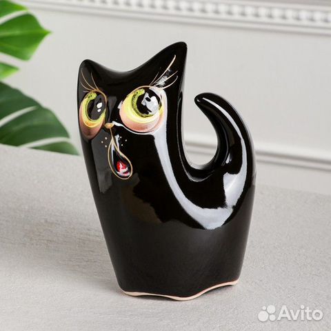 Статуэтка копилка кошка керамическая