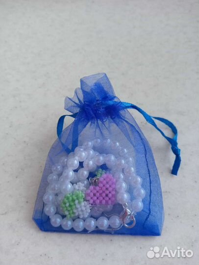 Серьги сережки ожерелье колье украшения из бисера