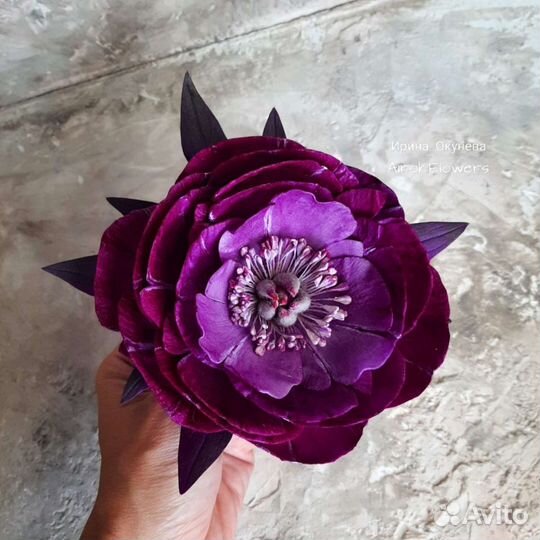 Брошь Пион большой