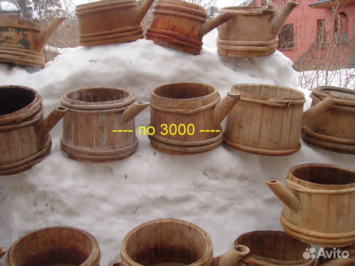 Подойник старинный деревянная кадка с носиком