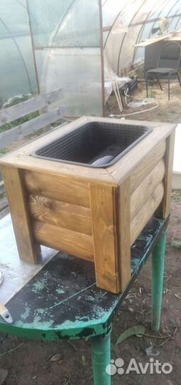 Кашпо для цветов деревянное уличное