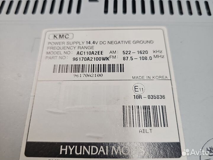 Магнитола Kia Ceed (JD) 2012-2018 96170A2100WK