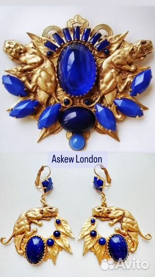 Askew London брошь, колье, серьги