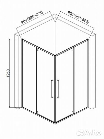 Душевой уголок aquame AQM7102-2-9
