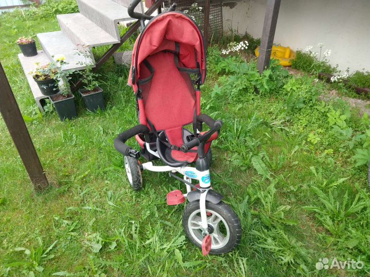 Велосипед детский с ручкой трёхколёсный