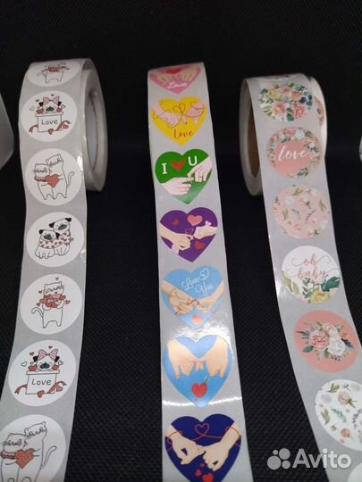 Наклейки стикеры для подарков, цветов