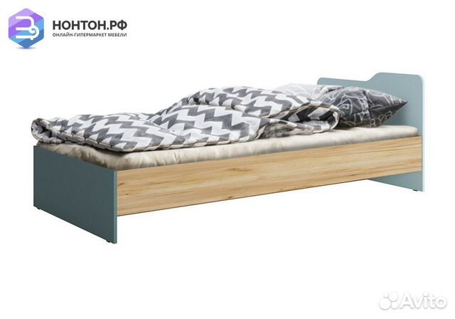 Кровать Rich 0.9 дуб крафт золотой / мята / сумере