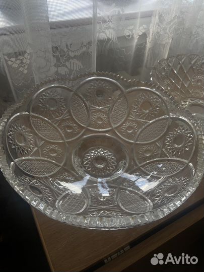 Хрусталь СССР, тарелки, салатник