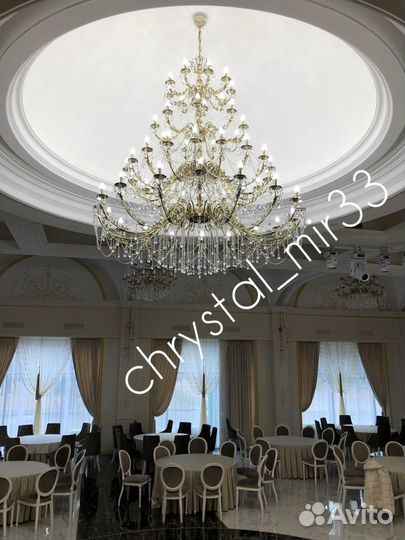 Хрустальная люстра (больших размеров) бронза