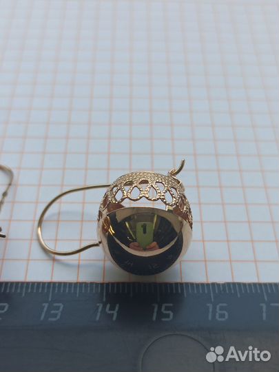 Золотые серьги 585 проба, шары