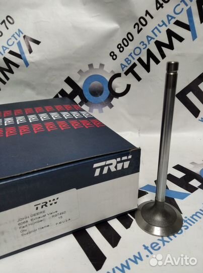 Клапан выпускной (ремонтный) +0,015 для дв. John Deere 6068 R97492 zetech