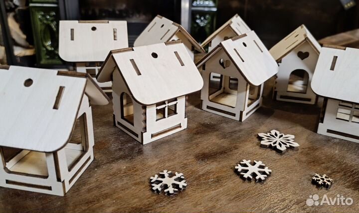 Деревянные Новогодние игрушки