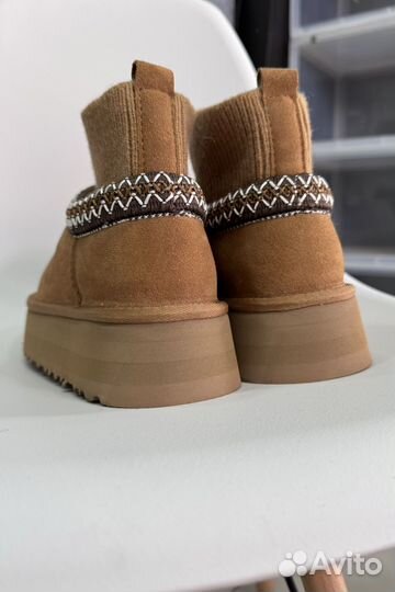 Женские угги Tazz Knit Chestnut на платформе