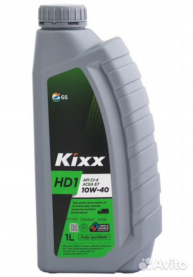 Моторное масло Kixx HD1 10W-40 синтетическое 1 л